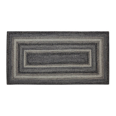 Sawyer Mill Black White Jute Braided Rug Rectangular with Rug Pad 36x72